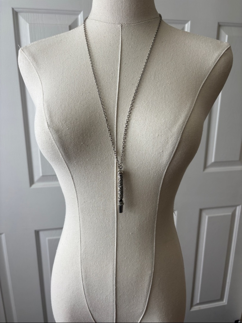 1928 Silver-Tone Whistle Necklace